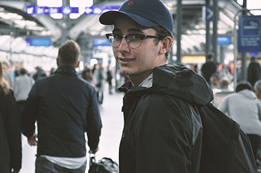Stanislas Luisier dans la gare de Zurich. Zurich 2017